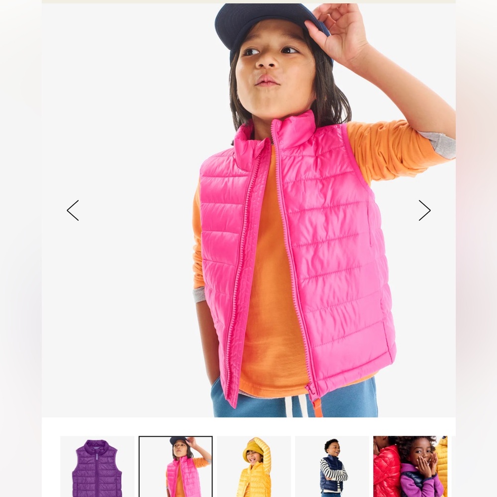 Primary Purple Kids Puffer Vest